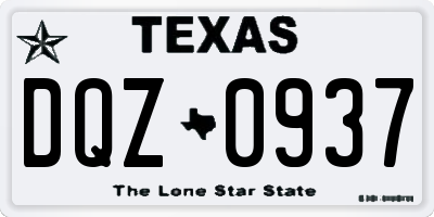 TX license plate DQZ0937