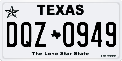TX license plate DQZ0949