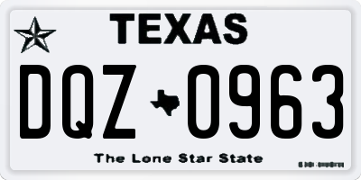 TX license plate DQZ0963
