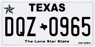 TX license plate DQZ0965