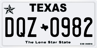 TX license plate DQZ0982