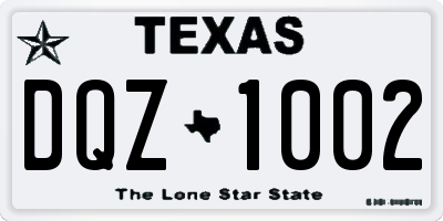 TX license plate DQZ1002