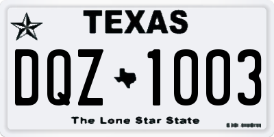 TX license plate DQZ1003
