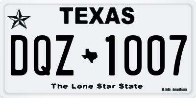 TX license plate DQZ1007
