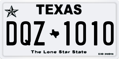TX license plate DQZ1010