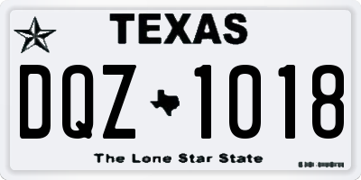 TX license plate DQZ1018