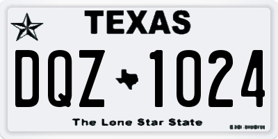 TX license plate DQZ1024