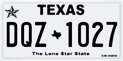 TX license plate DQZ1027
