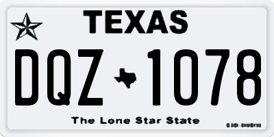 TX license plate DQZ1078