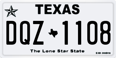 TX license plate DQZ1108