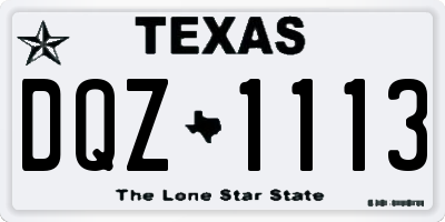 TX license plate DQZ1113