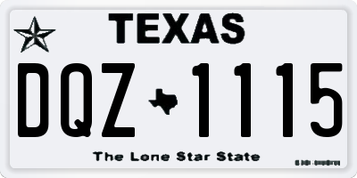 TX license plate DQZ1115
