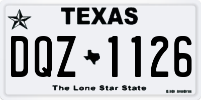 TX license plate DQZ1126
