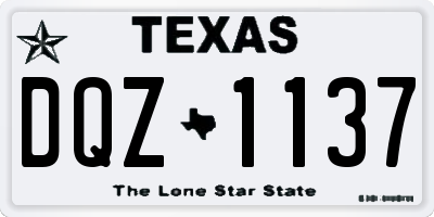 TX license plate DQZ1137
