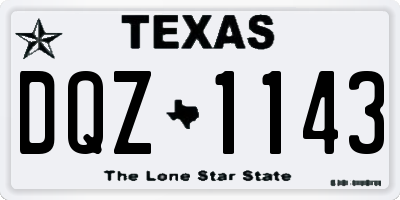 TX license plate DQZ1143