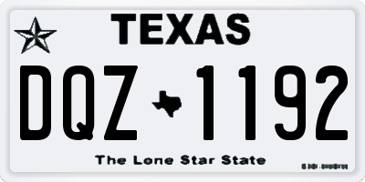 TX license plate DQZ1192