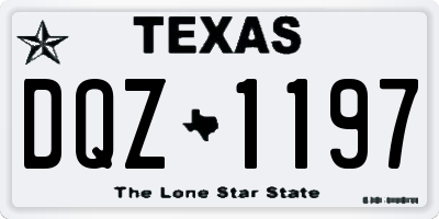 TX license plate DQZ1197