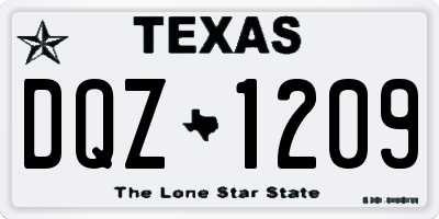 TX license plate DQZ1209