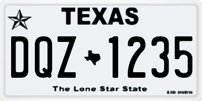 TX license plate DQZ1235