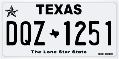 TX license plate DQZ1251