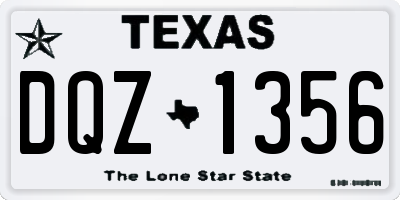 TX license plate DQZ1356