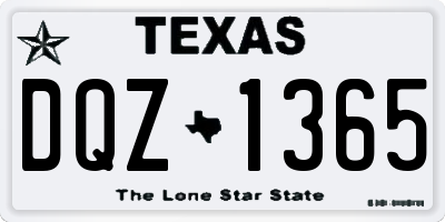 TX license plate DQZ1365
