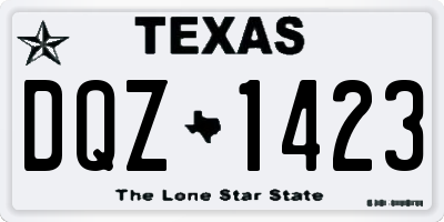 TX license plate DQZ1423