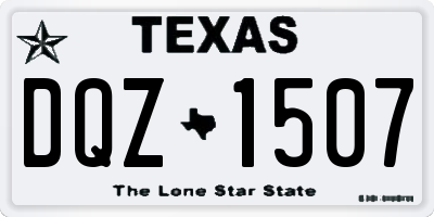 TX license plate DQZ1507