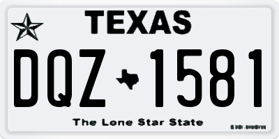 TX license plate DQZ1581