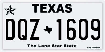 TX license plate DQZ1609