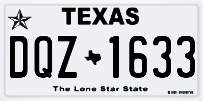 TX license plate DQZ1633