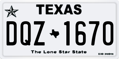 TX license plate DQZ1670