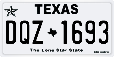 TX license plate DQZ1693