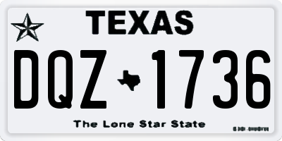 TX license plate DQZ1736