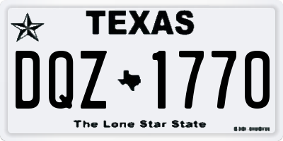 TX license plate DQZ1770