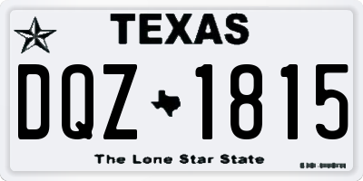 TX license plate DQZ1815
