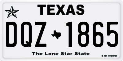 TX license plate DQZ1865