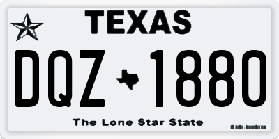 TX license plate DQZ1880