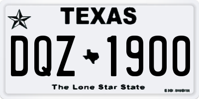 TX license plate DQZ1900
