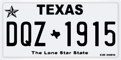 TX license plate DQZ1915