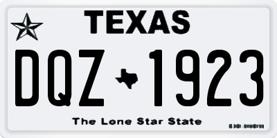 TX license plate DQZ1923