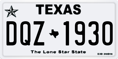 TX license plate DQZ1930