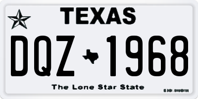 TX license plate DQZ1968