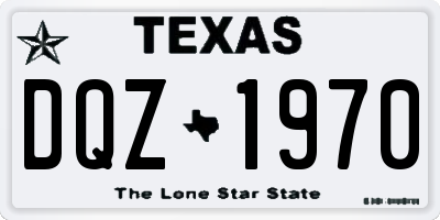 TX license plate DQZ1970