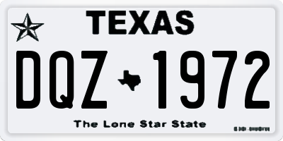 TX license plate DQZ1972