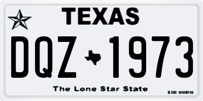 TX license plate DQZ1973