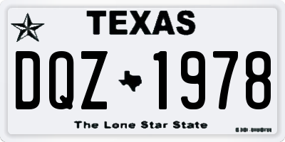 TX license plate DQZ1978