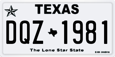 TX license plate DQZ1981