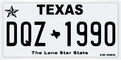 TX license plate DQZ1990