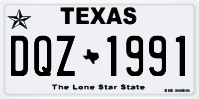 TX license plate DQZ1991